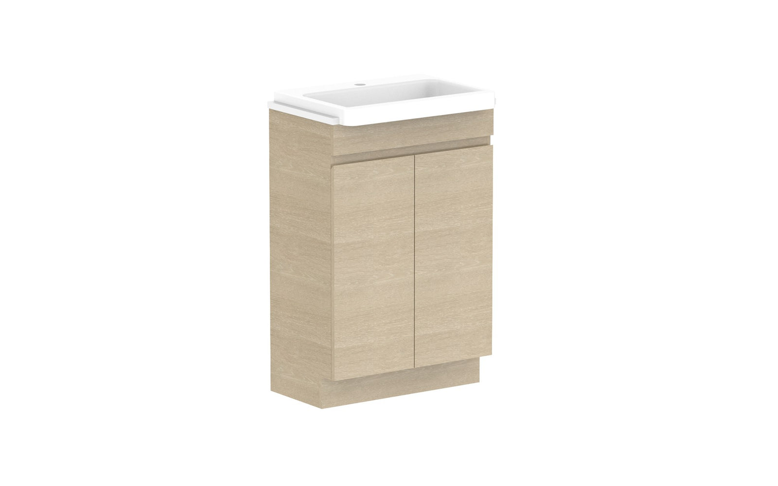 ADP Glacier Semi-Recessed All-Door Trio Floor Mount Vanity 600mm centre bowl, benchtop