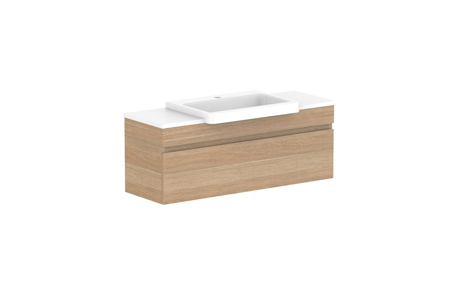 ADP Glacier Semi-Recessed All-Drawer Slim Wall Hung Vanity 1050mm centre bowl, benchtop