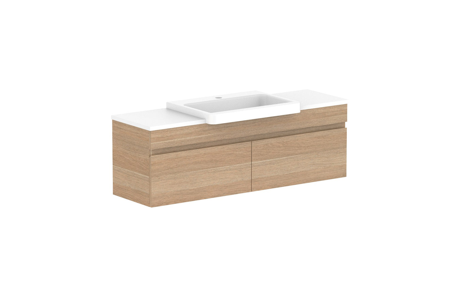ADP Glacier Semi-Recessed All-Drawer Slim Wall Hung Vanity 1200mm centre bowl, benchtop
