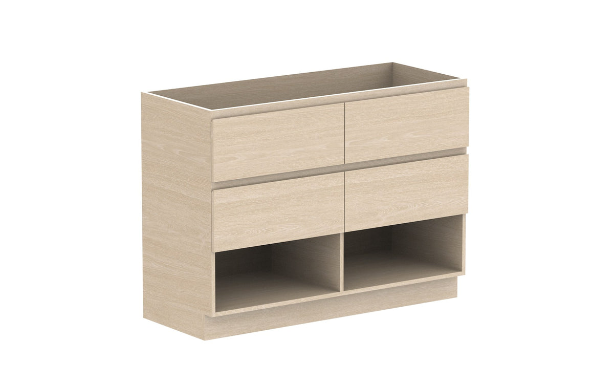 ADP Glacier Full Depth Shelf Twin Floor Mount Vanity 1200mm cabinet only