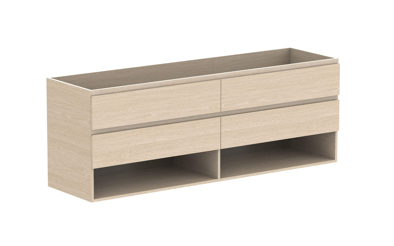 ADP Glacier Full Depth Shelf Twin Wall Hung Vanity 1800mm cabinet only