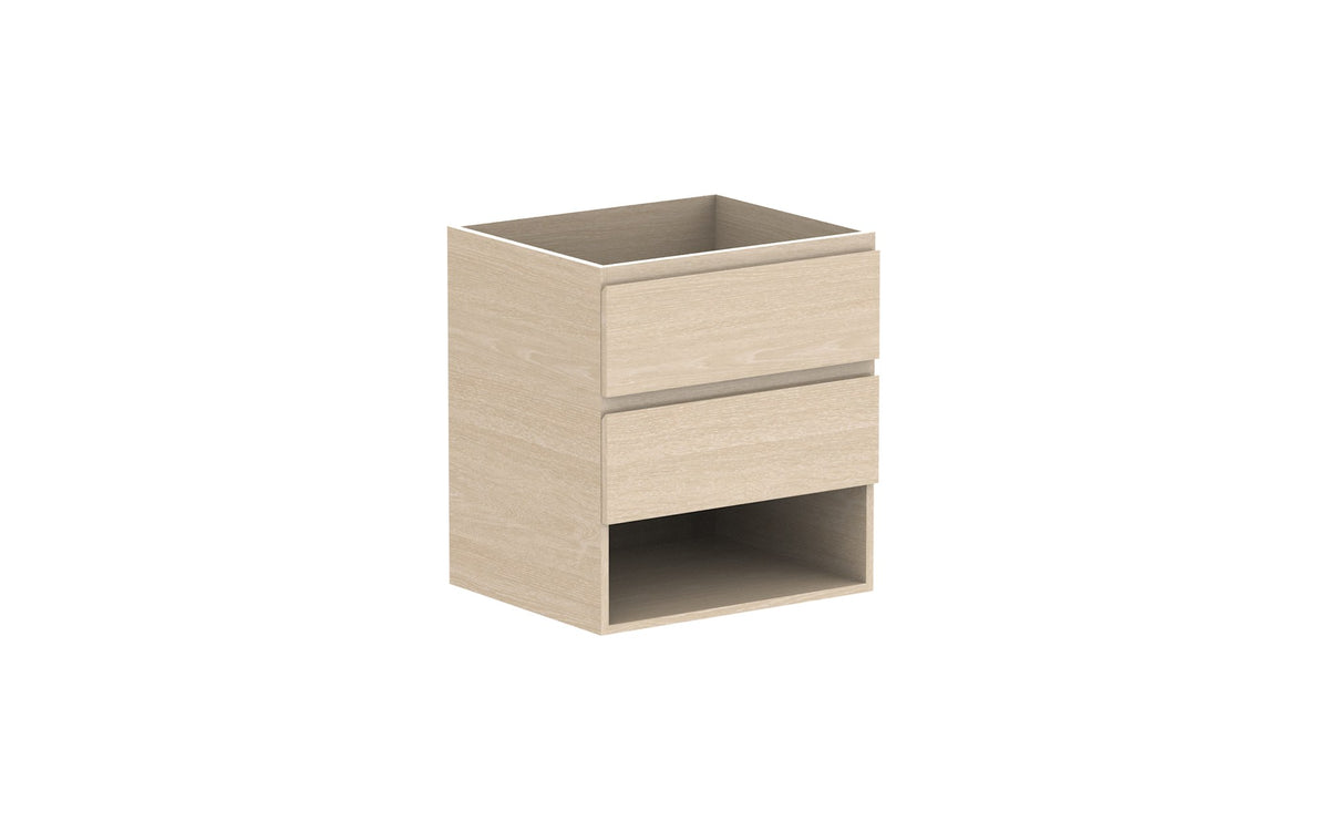 ADP Glacier Full Depth Shelf Twin Wall Hung Vanity 600mm cabinet only