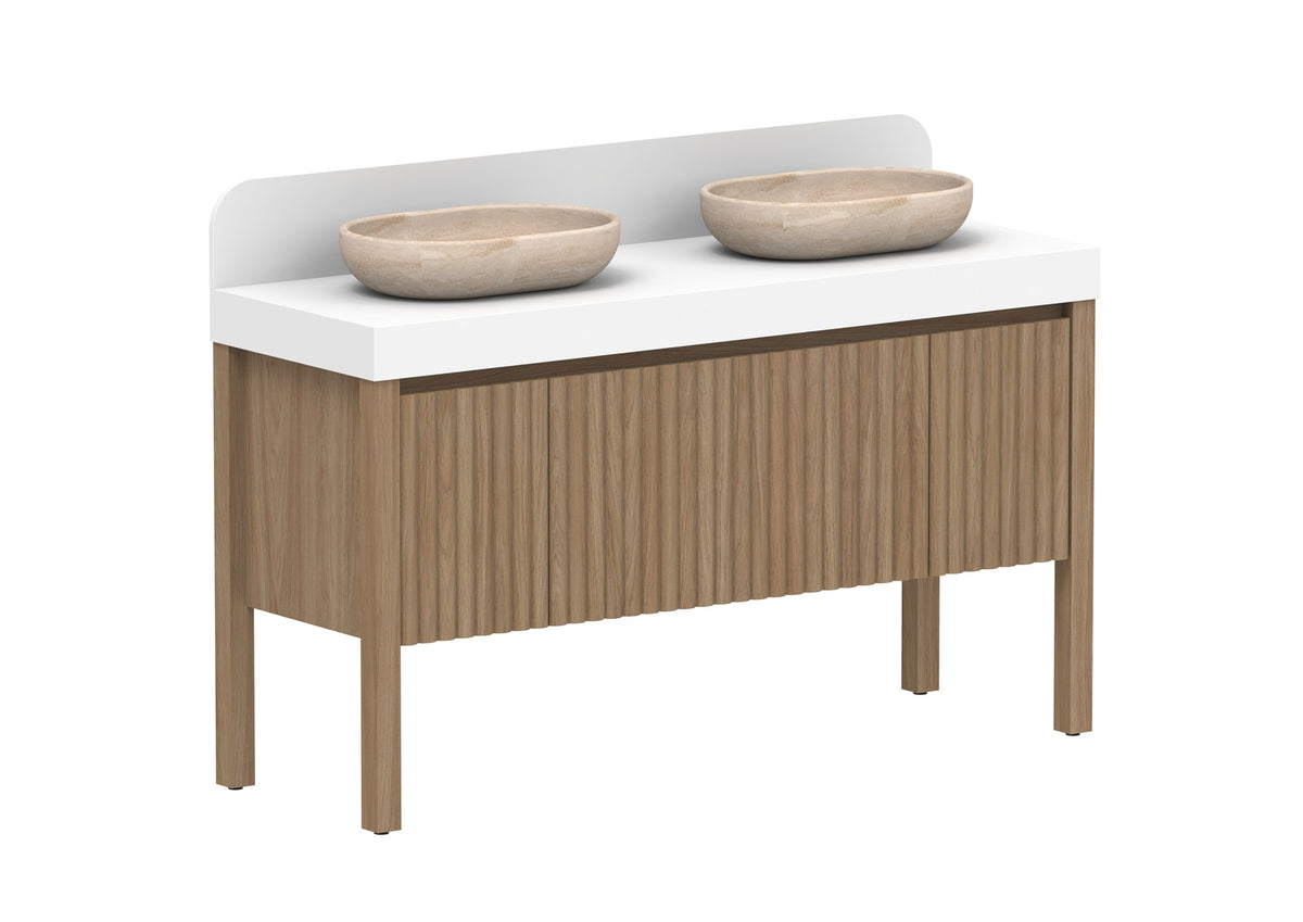 ADP Harper With Legs Floor Mount Vanity 1500mm double bowl in Prime Oak