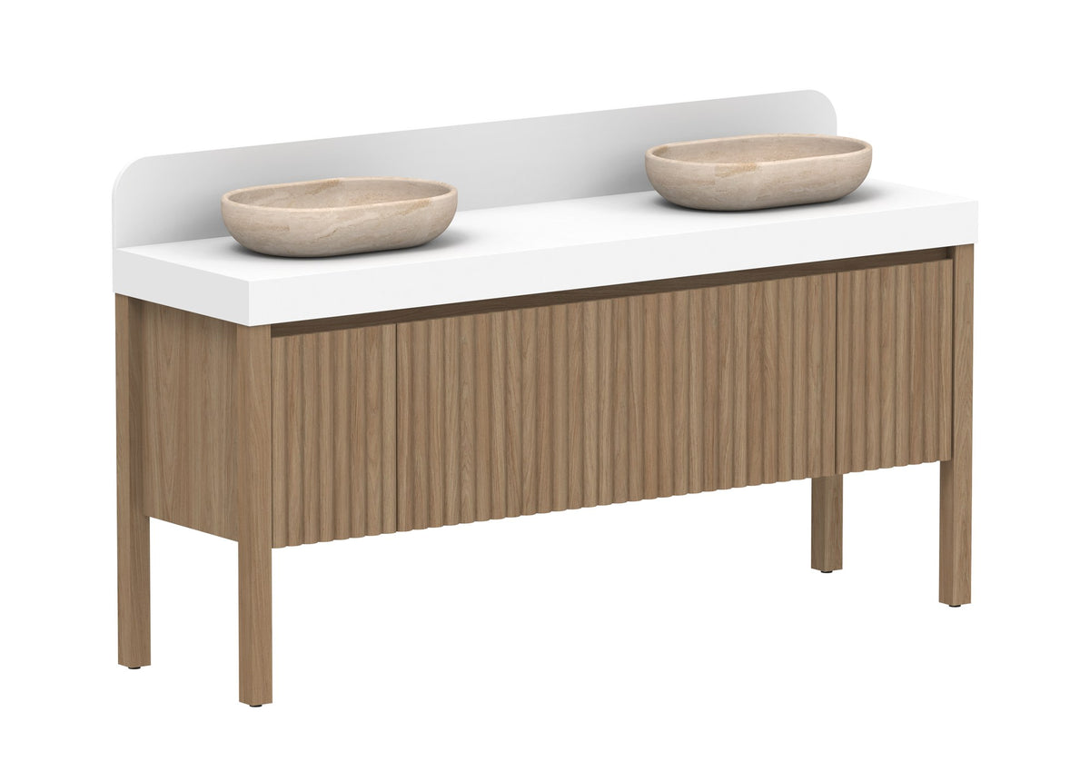 ADP Harper With Legs Floor Mount Vanity 1800mm double bowl in Prime Oak