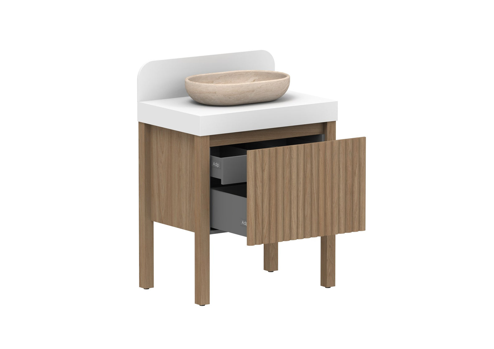 ADP Harper With Legs Floor Mount Vanity 750mm, open