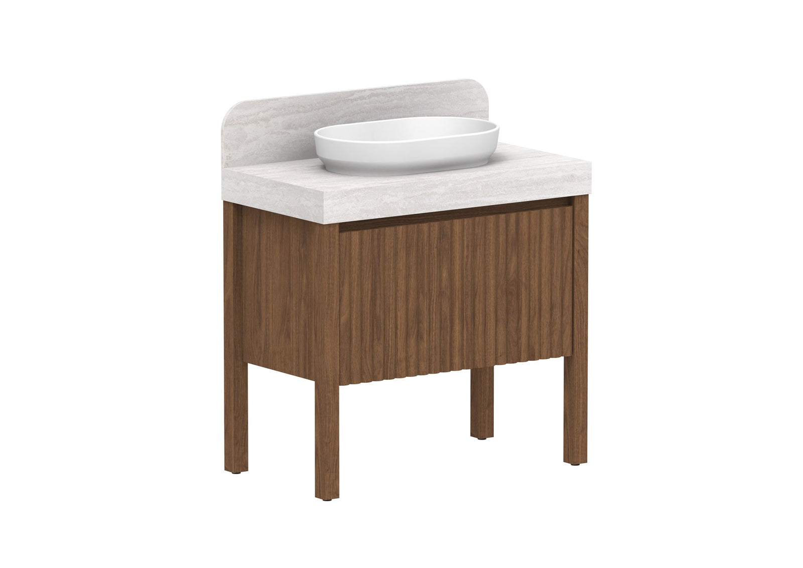 ADP Harper With Legs Floor Mount Vanity 900mm in Florentine Walnut