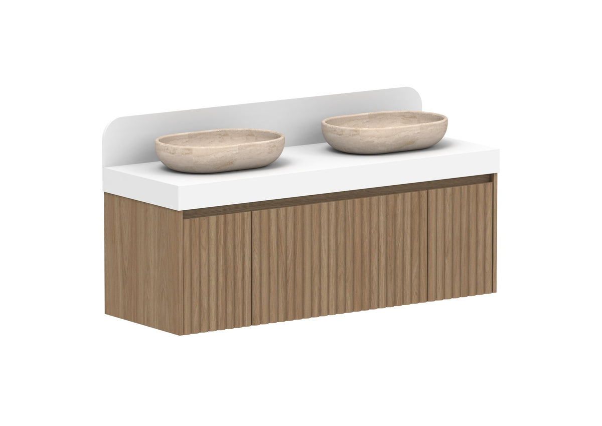 ADP Harper Wall Hung Vanity 1435mm double bowl in Prime Oak