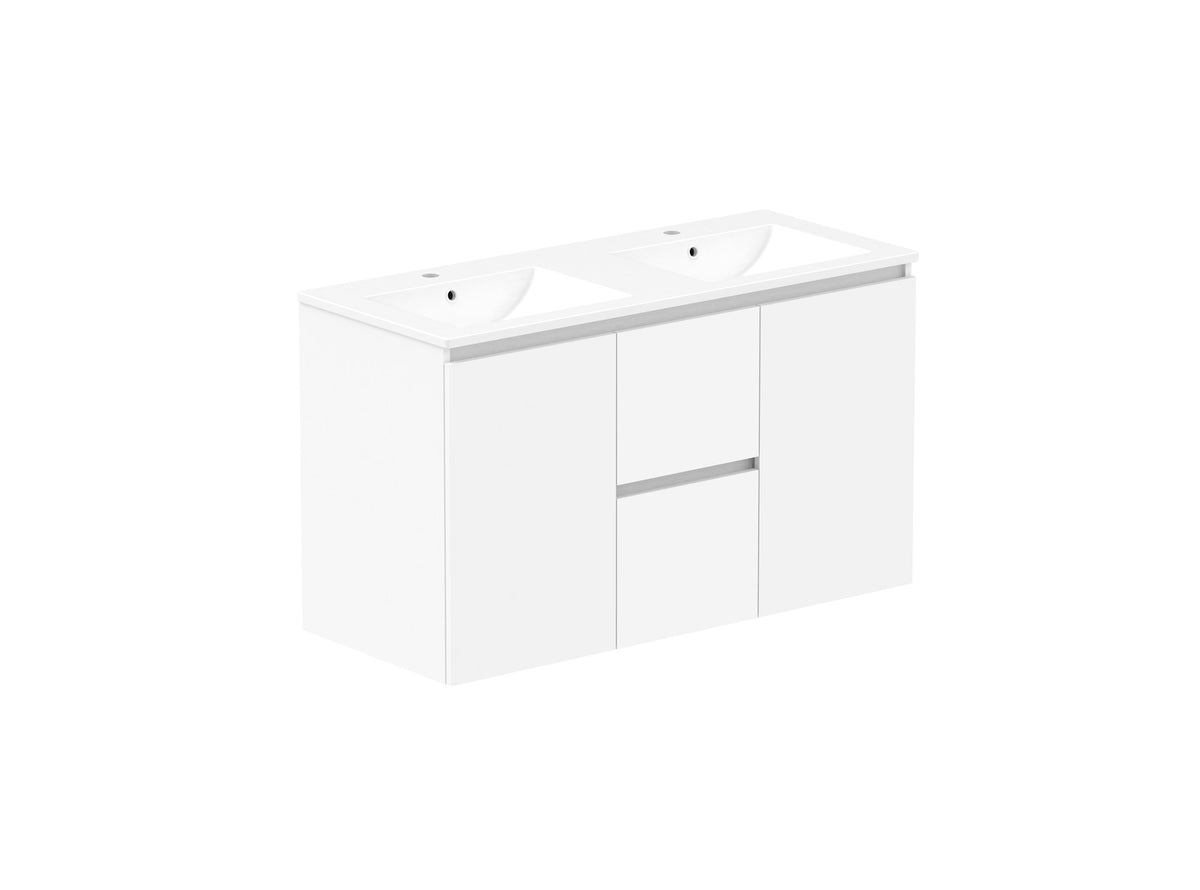 ADP Jane Express Vanity 1200mm double bowl in Polar White
