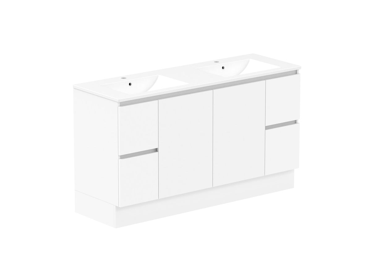 ADP Jane Vanity 1500mm double bowl in Polar White