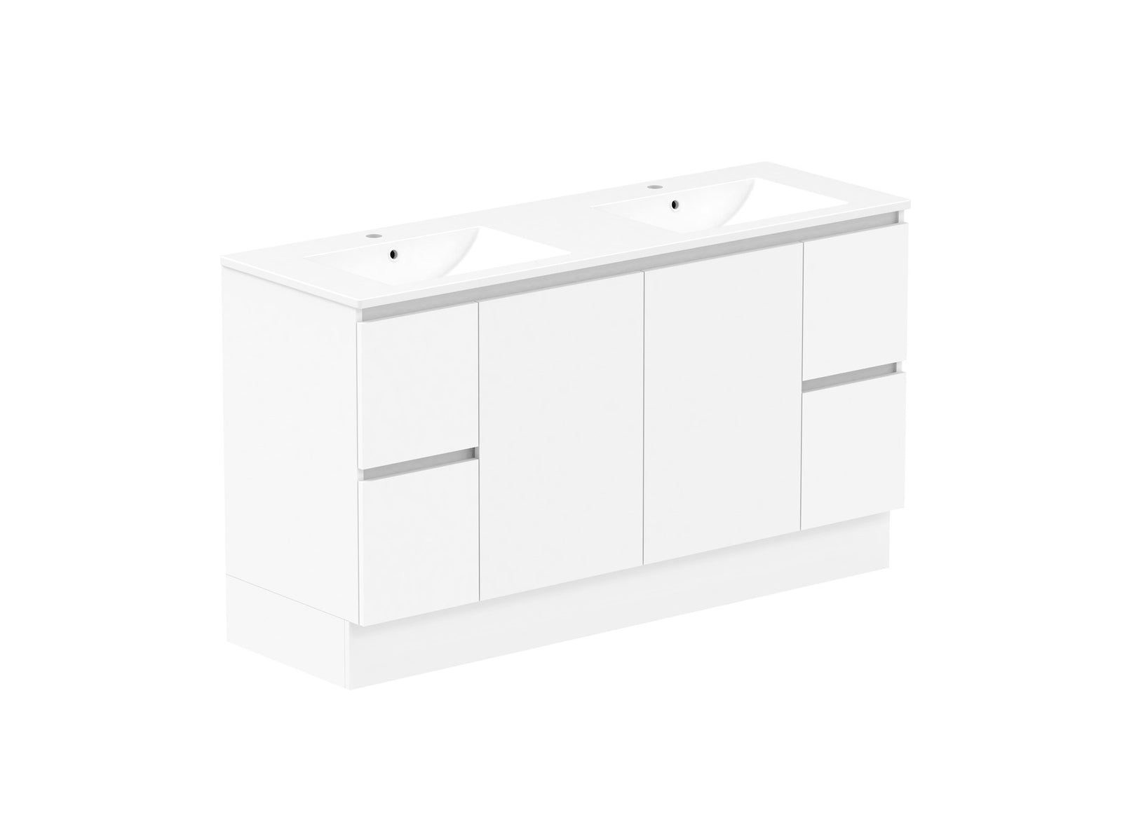 ADP Jane Vanity 1500mm double bowl in Polar White