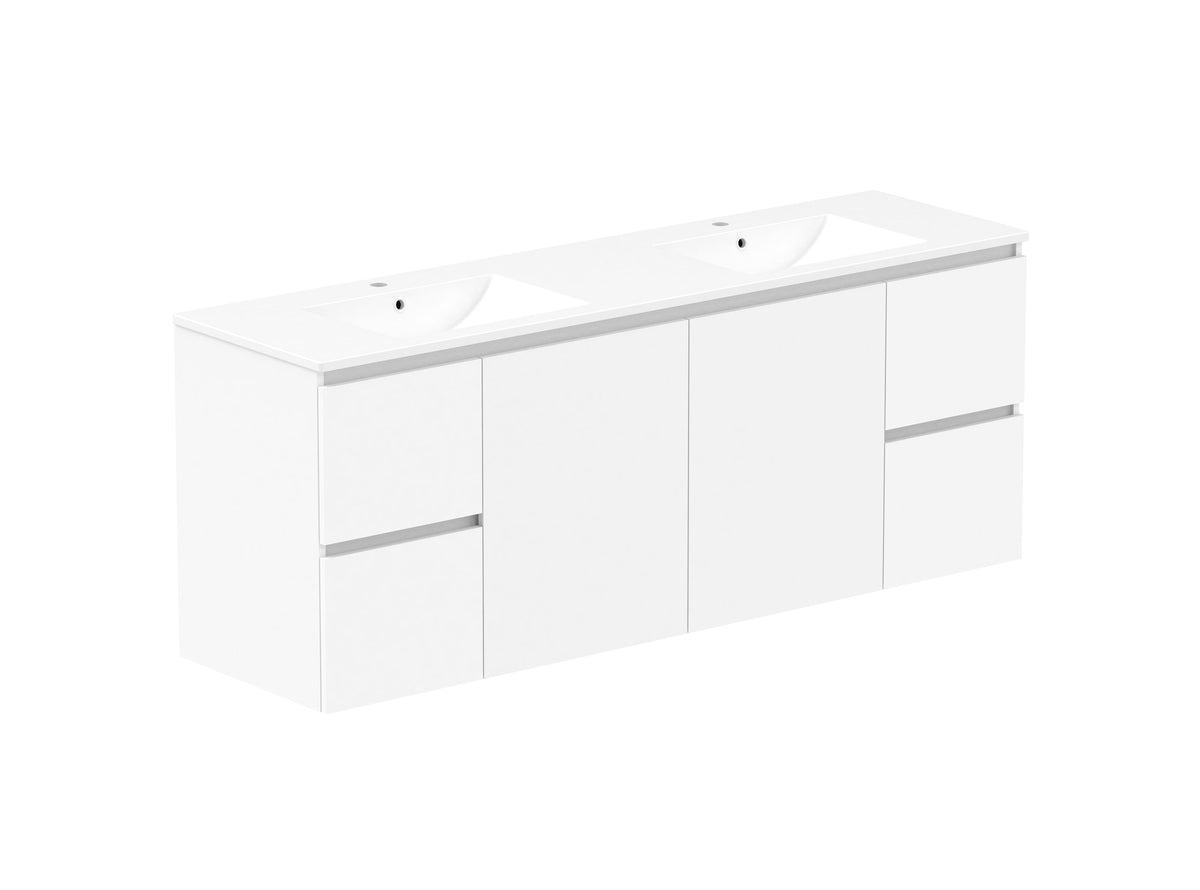 ADP Jane Express Vanity 1800mm double bowl in Polar White