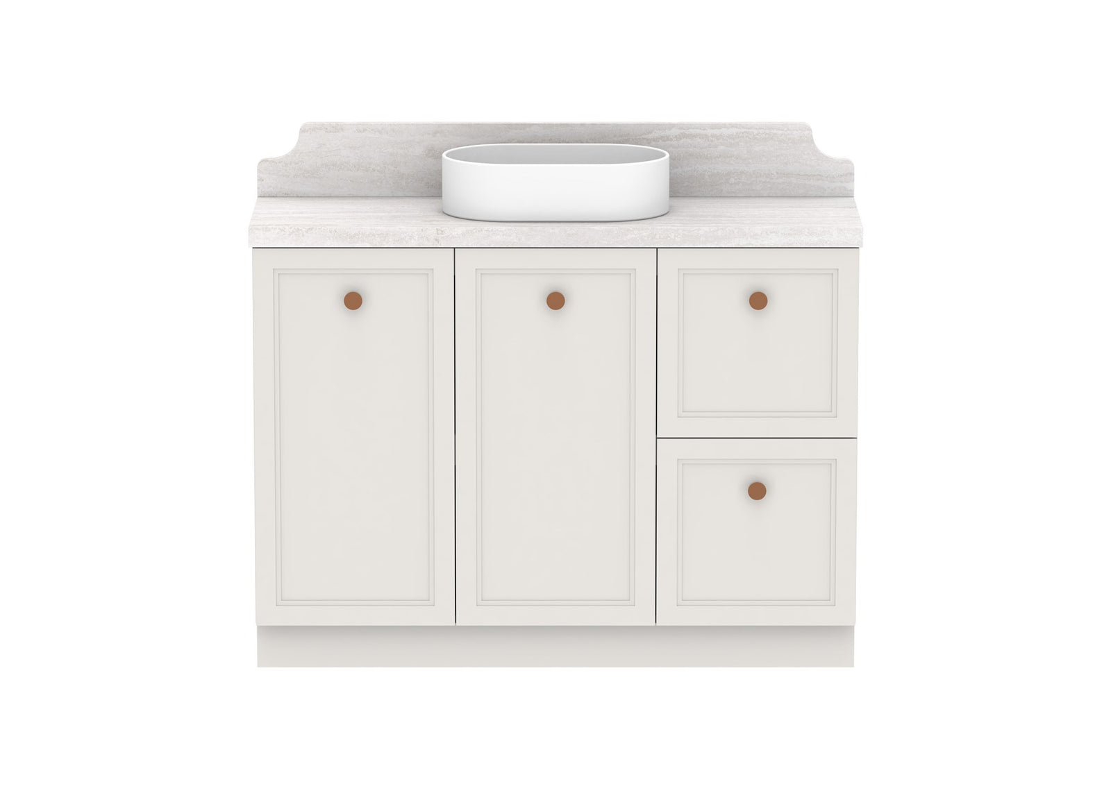 ADP Mabel Ensuite Floor Mount Vanity 1200mm centre bowl, front view