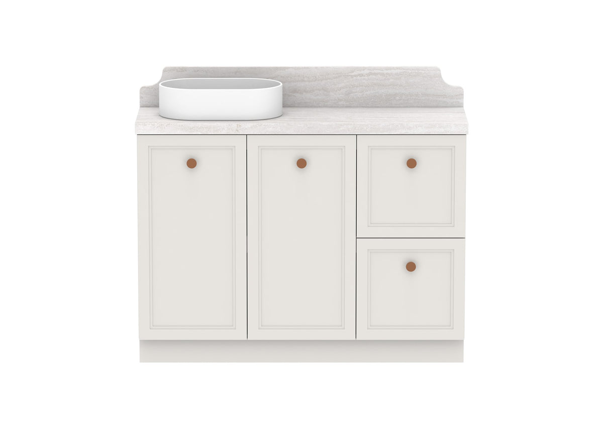 ADP Mabel Ensuite Floor Mount Vanity 1200mm left offset bowl, front view