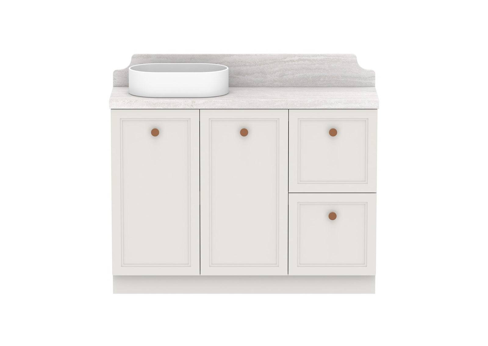 ADP Mabel Ensuite Floor Mount Vanity 1200mm left offset bowl, front view