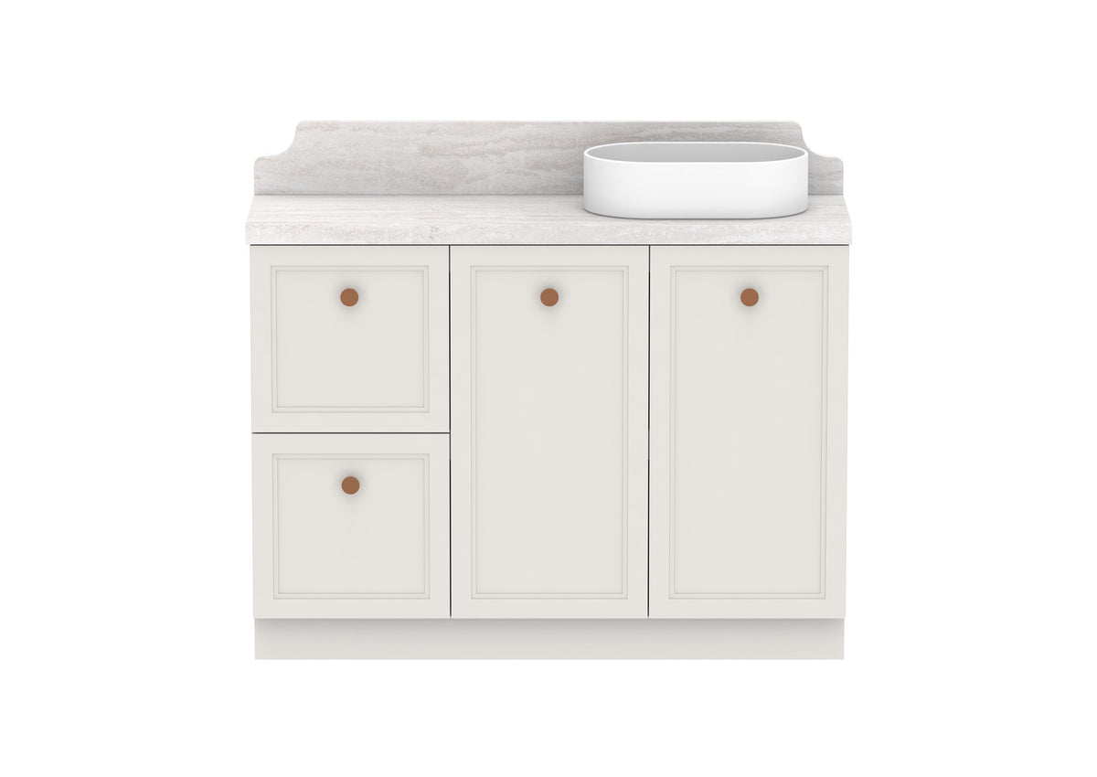ADP Mabel Ensuite Floor Mount Vanity 1200mm right offset bowl, front view