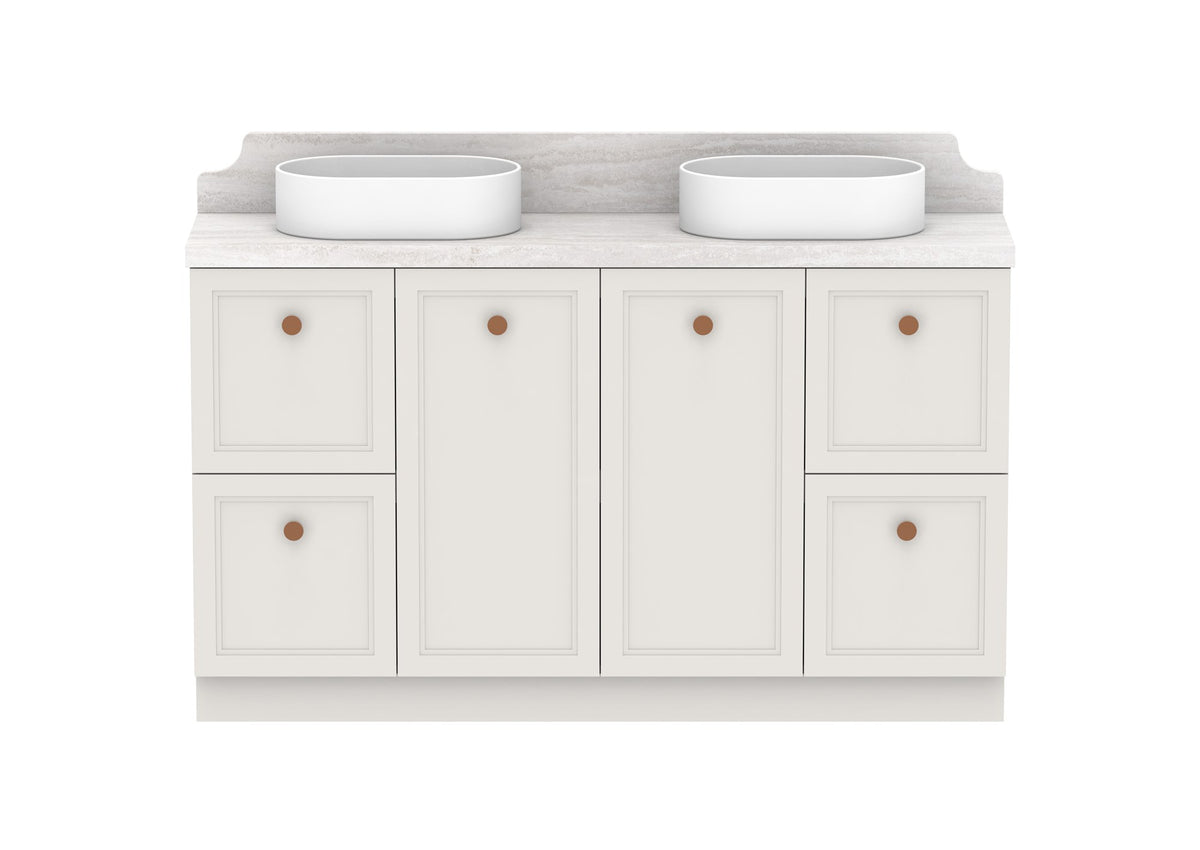 ADP Mabel Ensuite Floor Mount Vanity 1500mm double bowl, front view