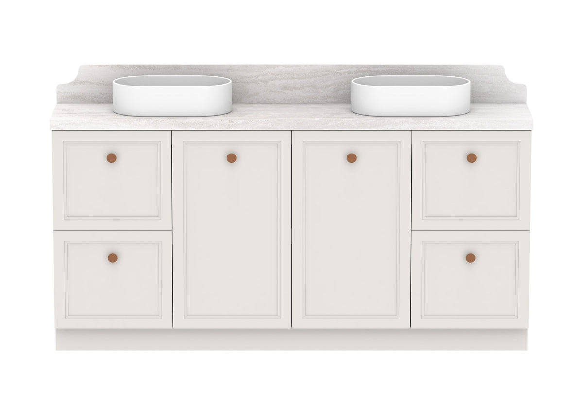 ADP Mabel Ensuite Floor Mount Vanity 1800mm double bowl, front view