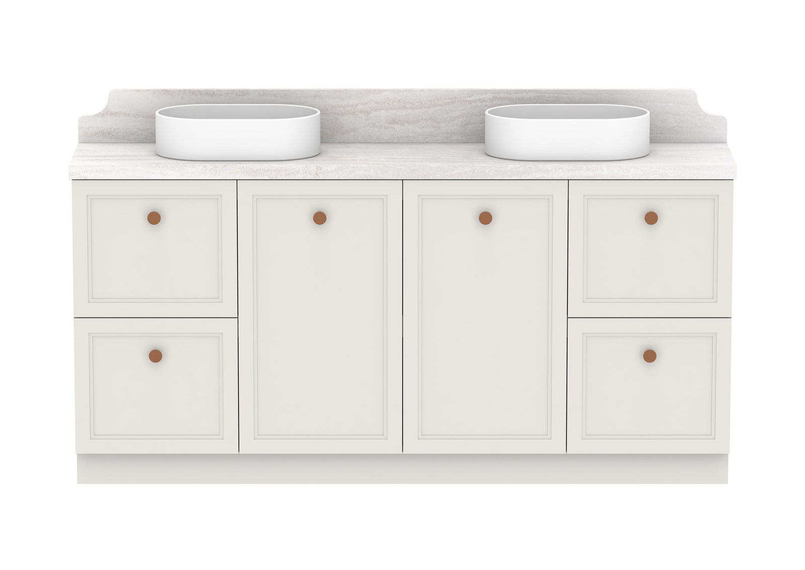 ADP Mabel Ensuite Floor Mount Vanity 1800mm double bowl, front view