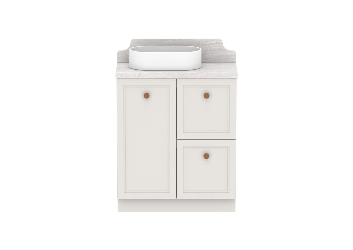 ADP Mabel Ensuite Floor Mount Vanity 750mm left offset bowl, front view