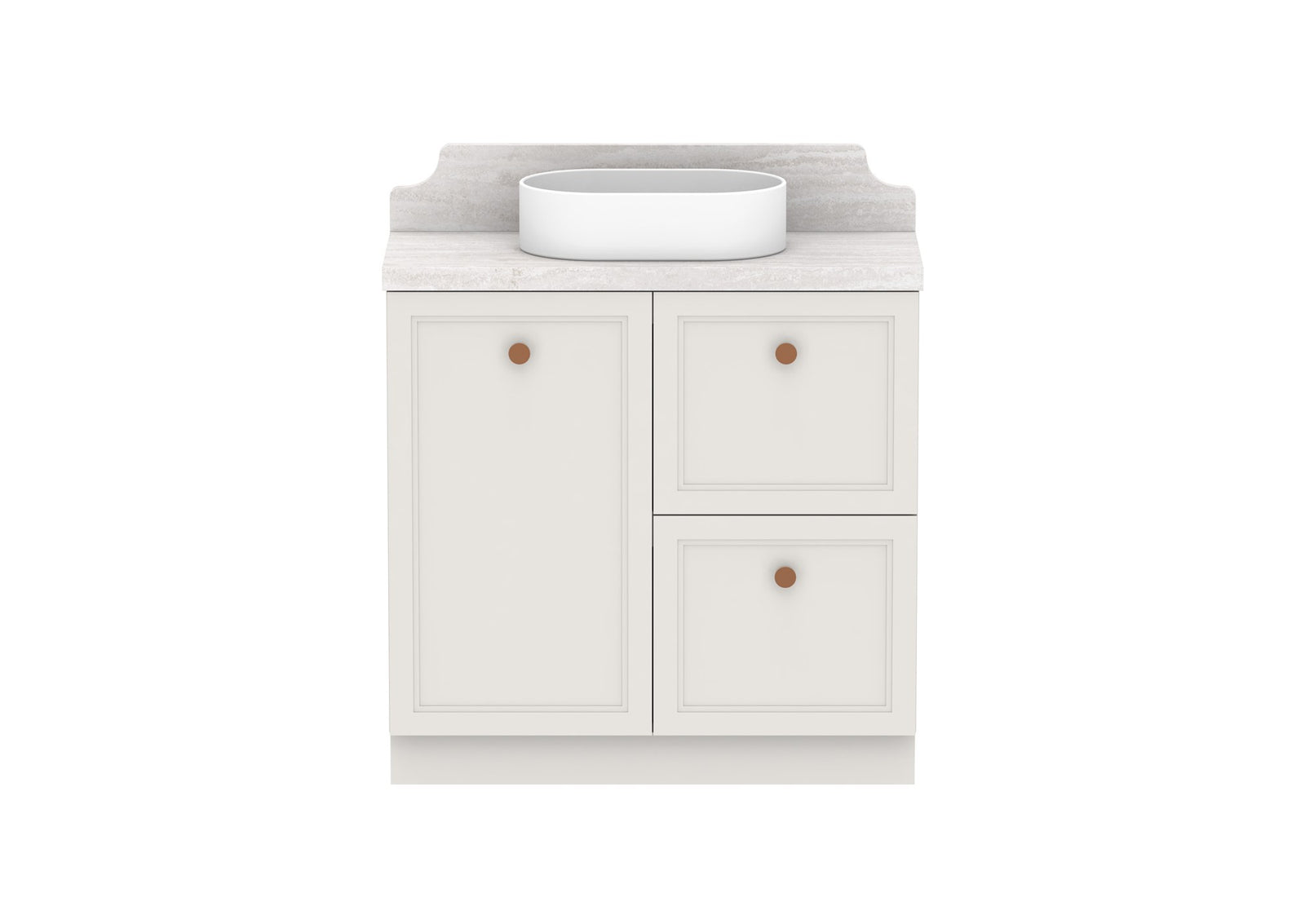ADP Mabel Ensuite Floor Mount Vanity 900mm centre bowl, front view