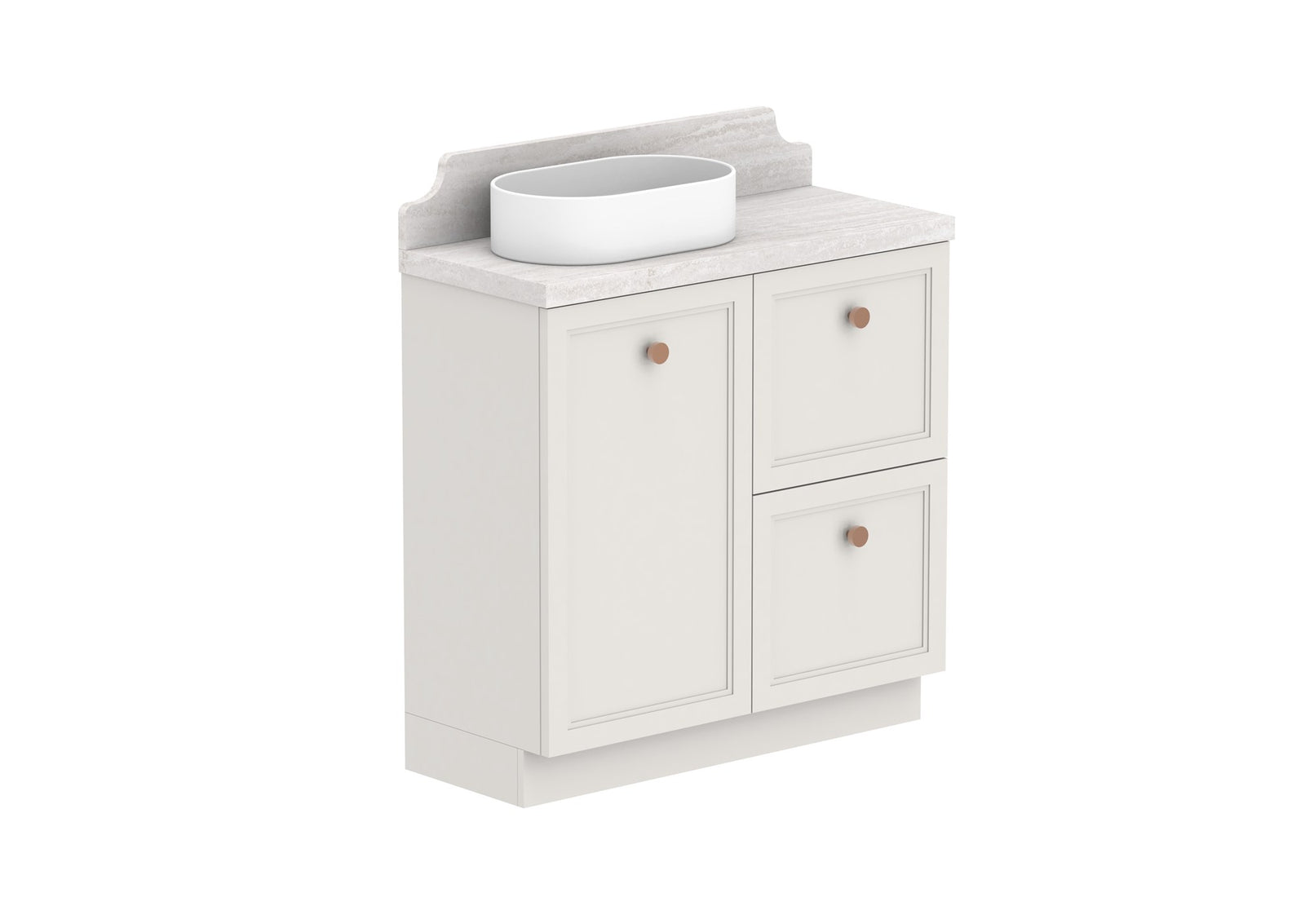 ADP Mabel Ensuite Floor Mount Vanity 900mm left offset bowl