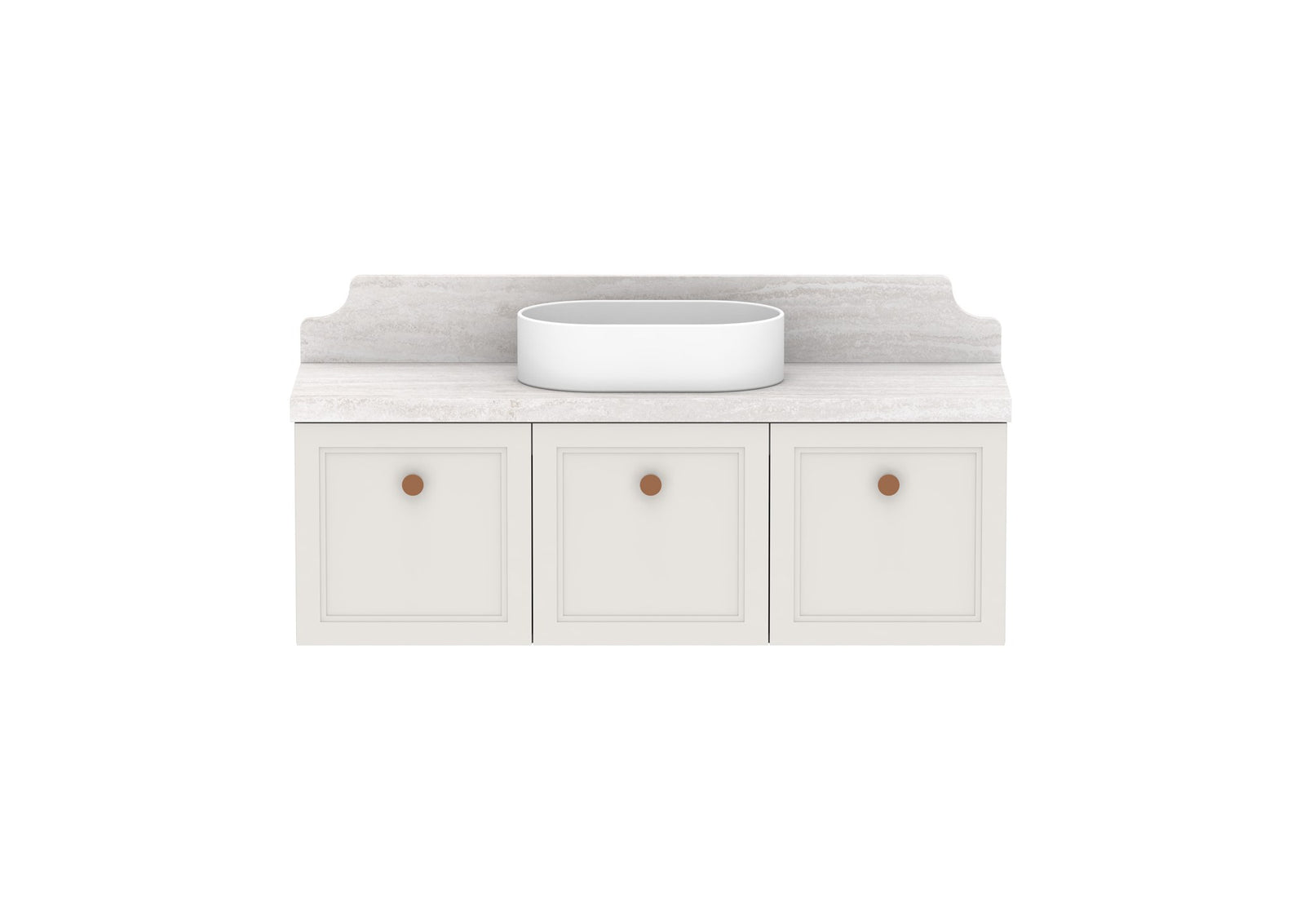 ADP Mabel Ensuite Wall Hung Vanity 1200mm centre bowl, front view