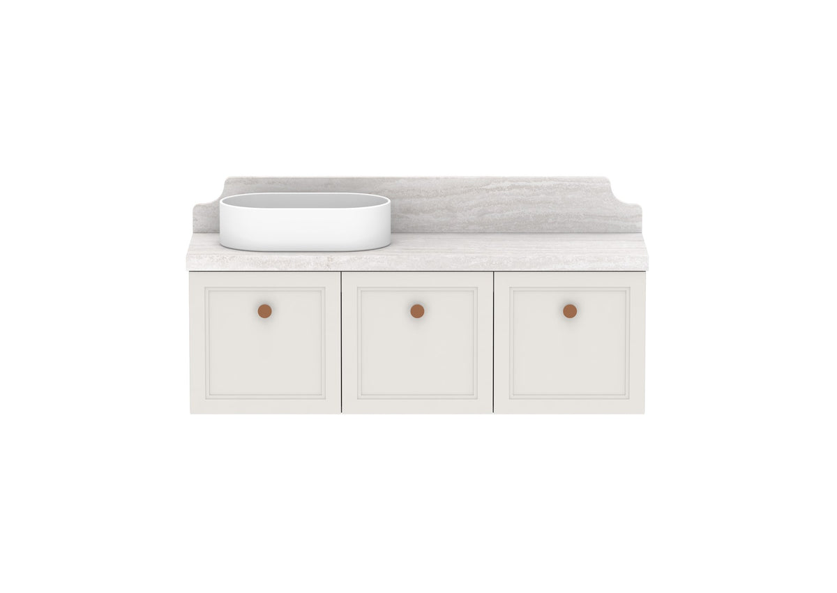 ADP Mabel Ensuite Wall Hung Vanity 1200mm left offset bowl, front view