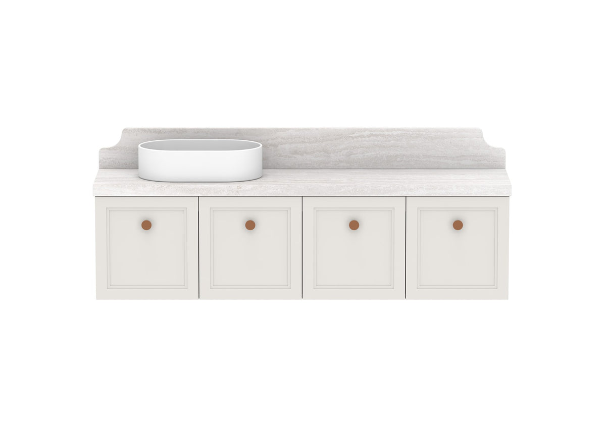 ADP Mabel Ensuite Wall Hung Vanity 1500mm left offset bowl, front view