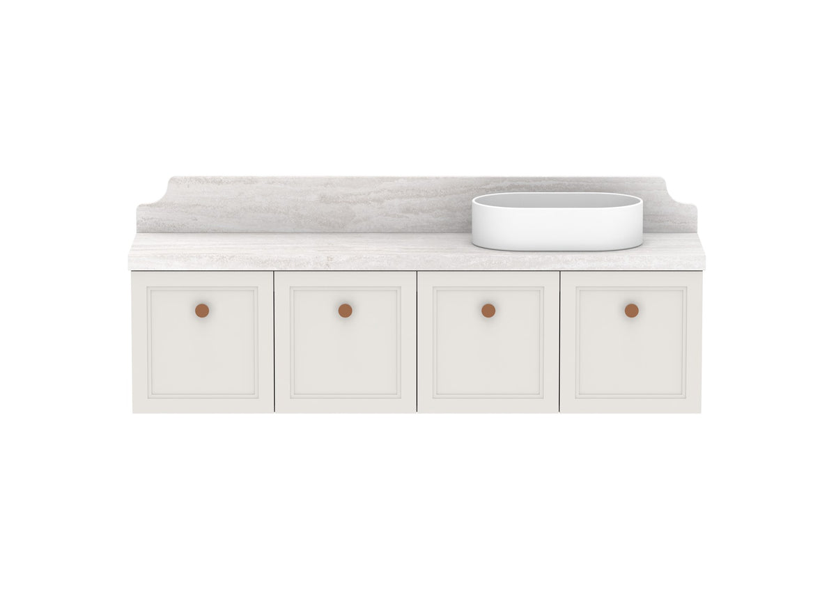 ADP Mabel Ensuite Wall Hung Vanity 1500mm right offset bowl, front view