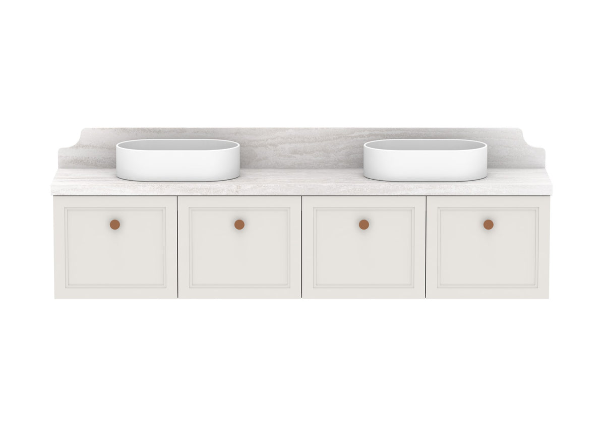 ADP Mabel Ensuite Wall Hung Vanity 1800mm double bowl, front view