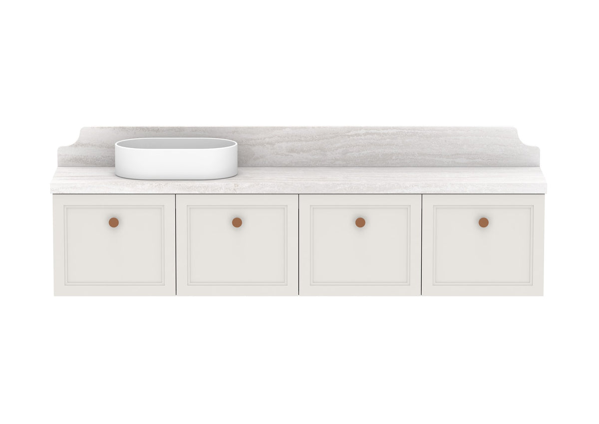 ADP Mabel Ensuite Wall Hung Vanity 1800mm left offset bowl, front view