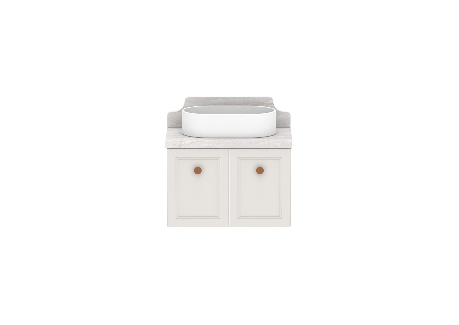ADP Mabel Ensuite Wall Hung Vanity 600mm centre bowl, front view
