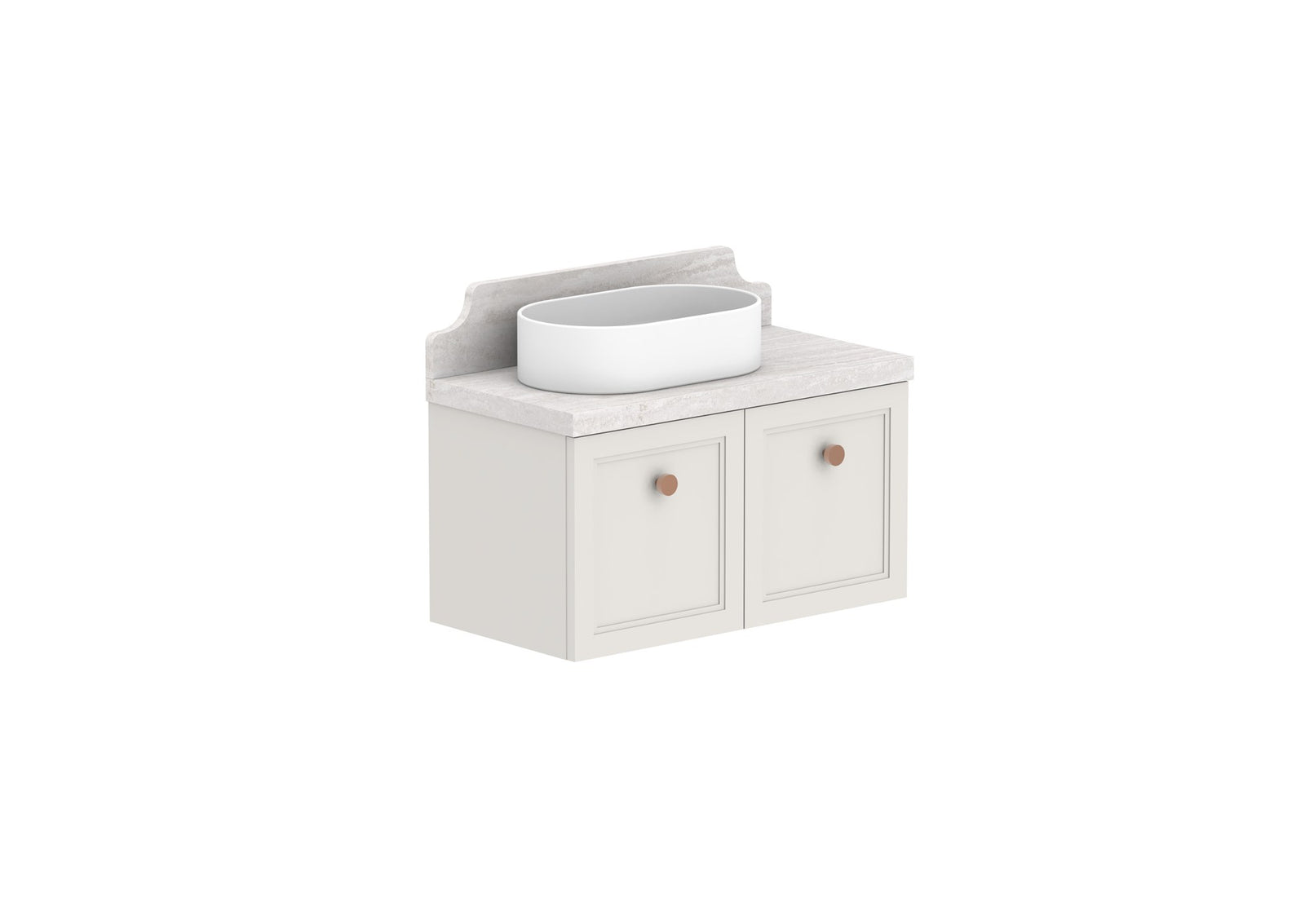 ADP Mabel Ensuite Wall Hung Vanity 750mm left offset bowl