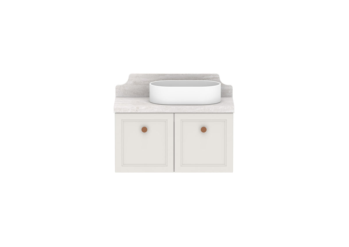ADP Mabel Ensuite Wall Hung Vanity 750mm right offset bowl, front view