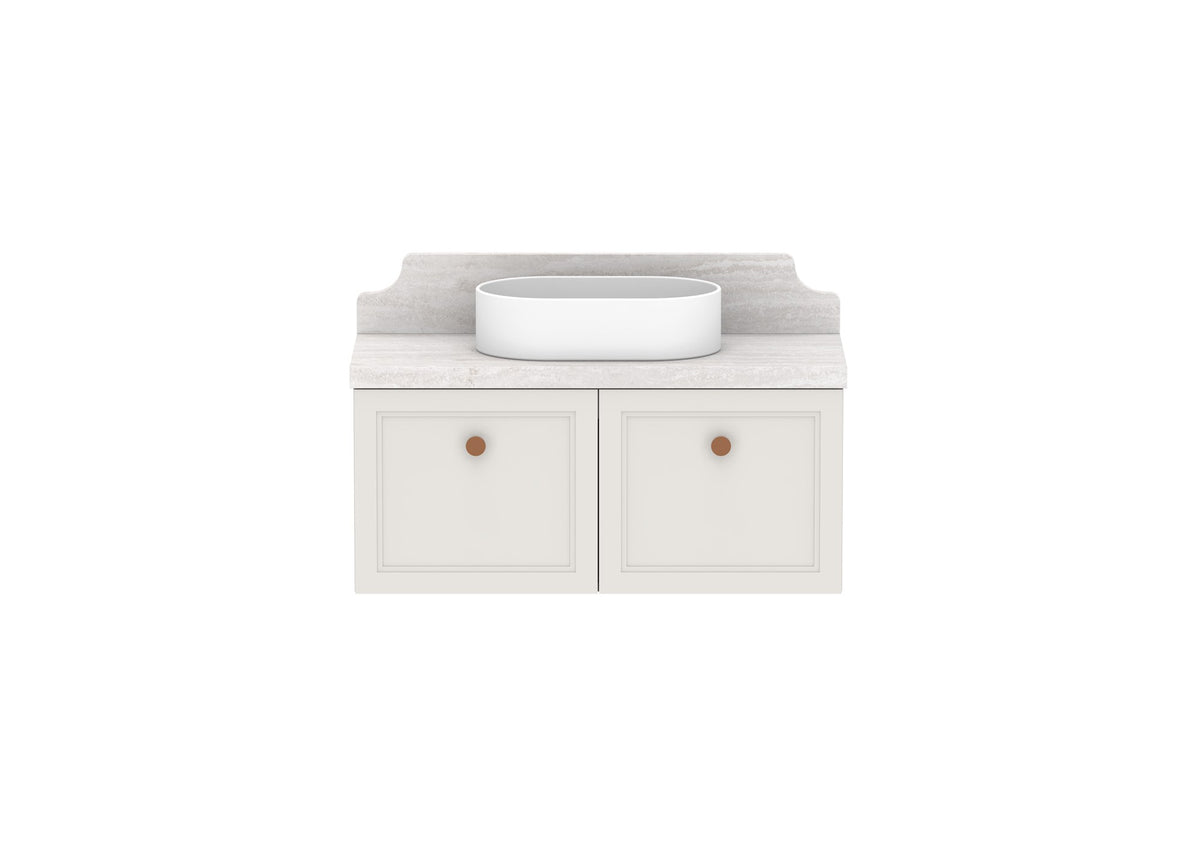 ADP Mabel Ensuite Wall Hung Vanity 900mm centre bowl, front view