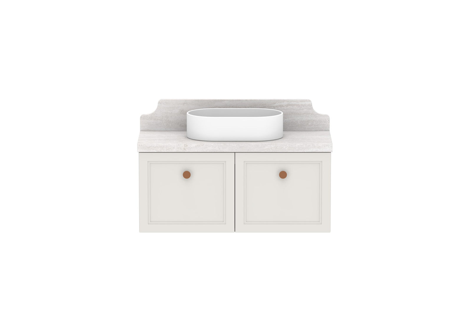 ADP Mabel Ensuite Wall Hung Vanity 900mm centre bowl, front view