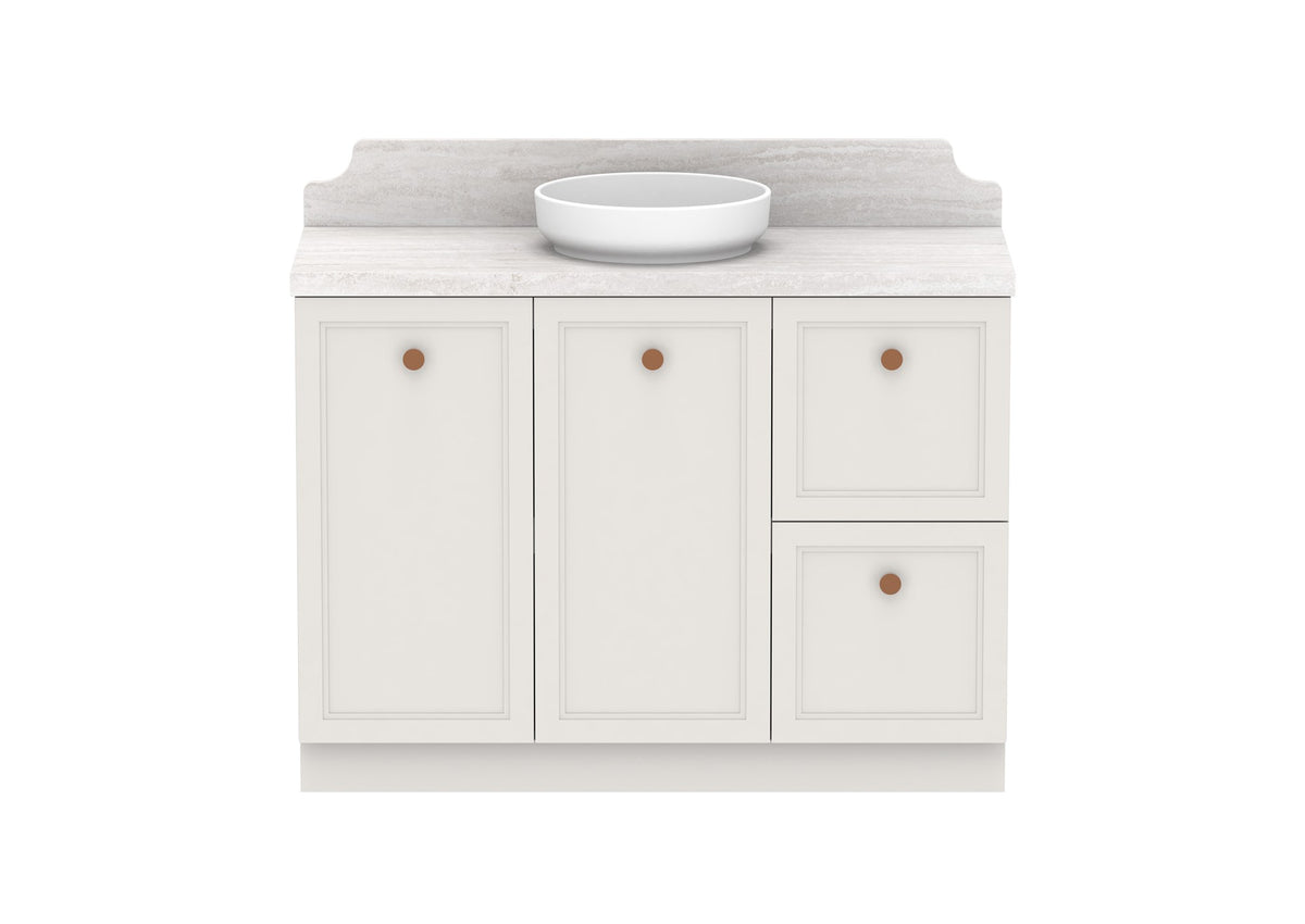 ADP Mabel Full Depth Floor Mount Vanity 1200mm centre bowl, front view