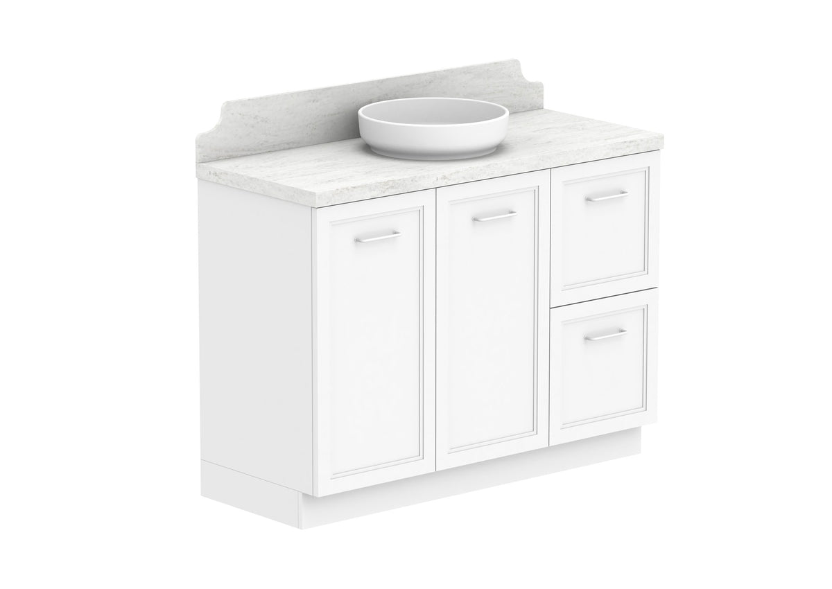 ADP Mabel Full Depth Floor Mount Vanity 1200mm centre bowl, with handles