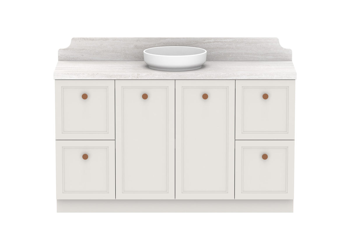 ADP Mabel Full Depth Floor Mount Vanity 1500mm centre bowl, front view