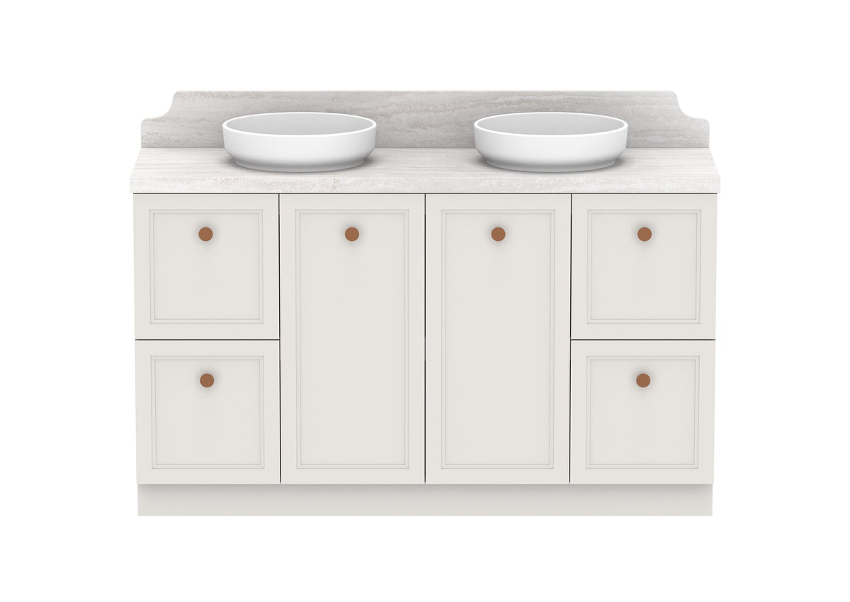 ADP Mabel Full Depth Floor Mount Vanity 1500mm double bowl, front view