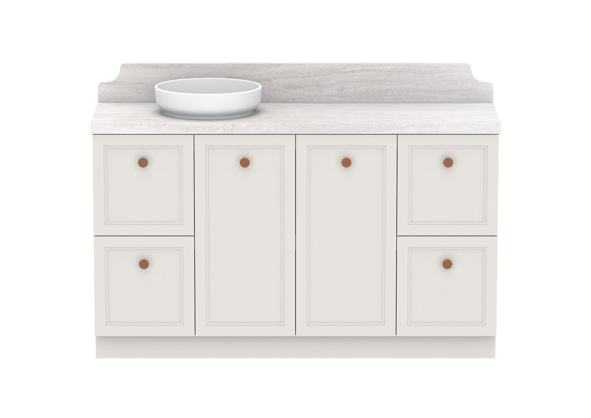 ADP Mabel Full Depth Floor Mount Vanity 1500mm left offset bowl, front view