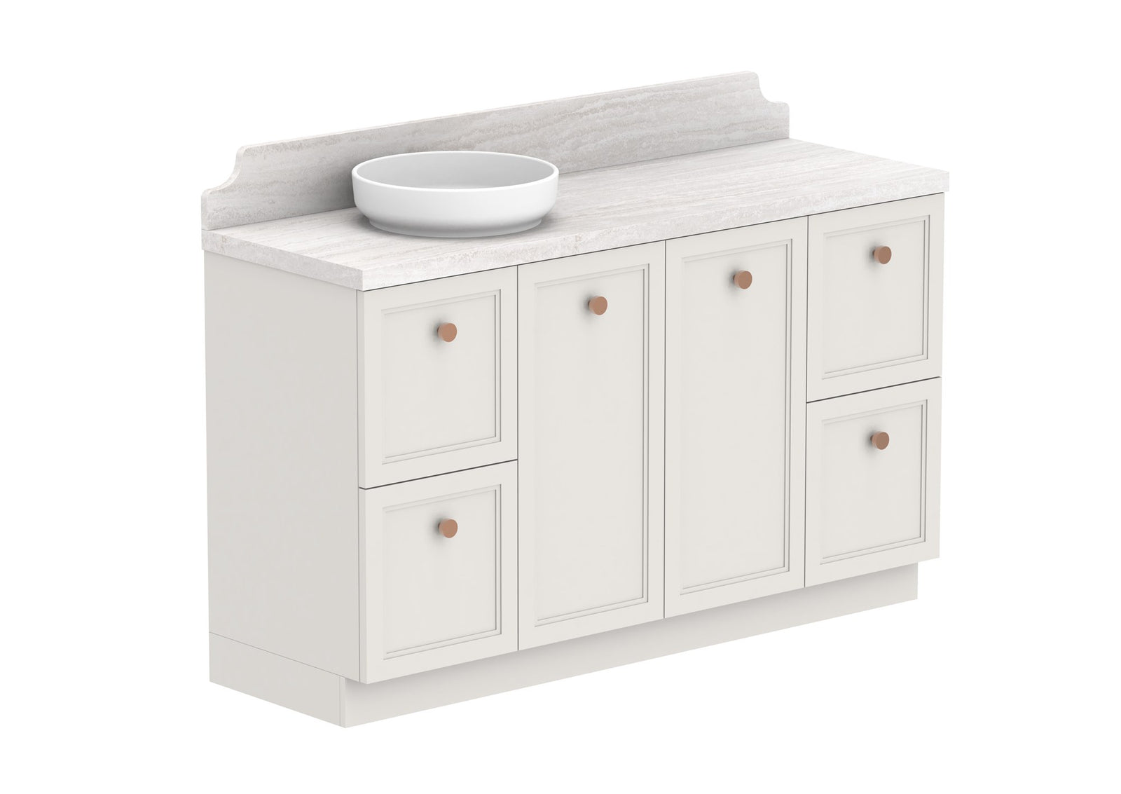 ADP Mabel Full Depth Floor Mount Vanity 1500mm left offset bowl