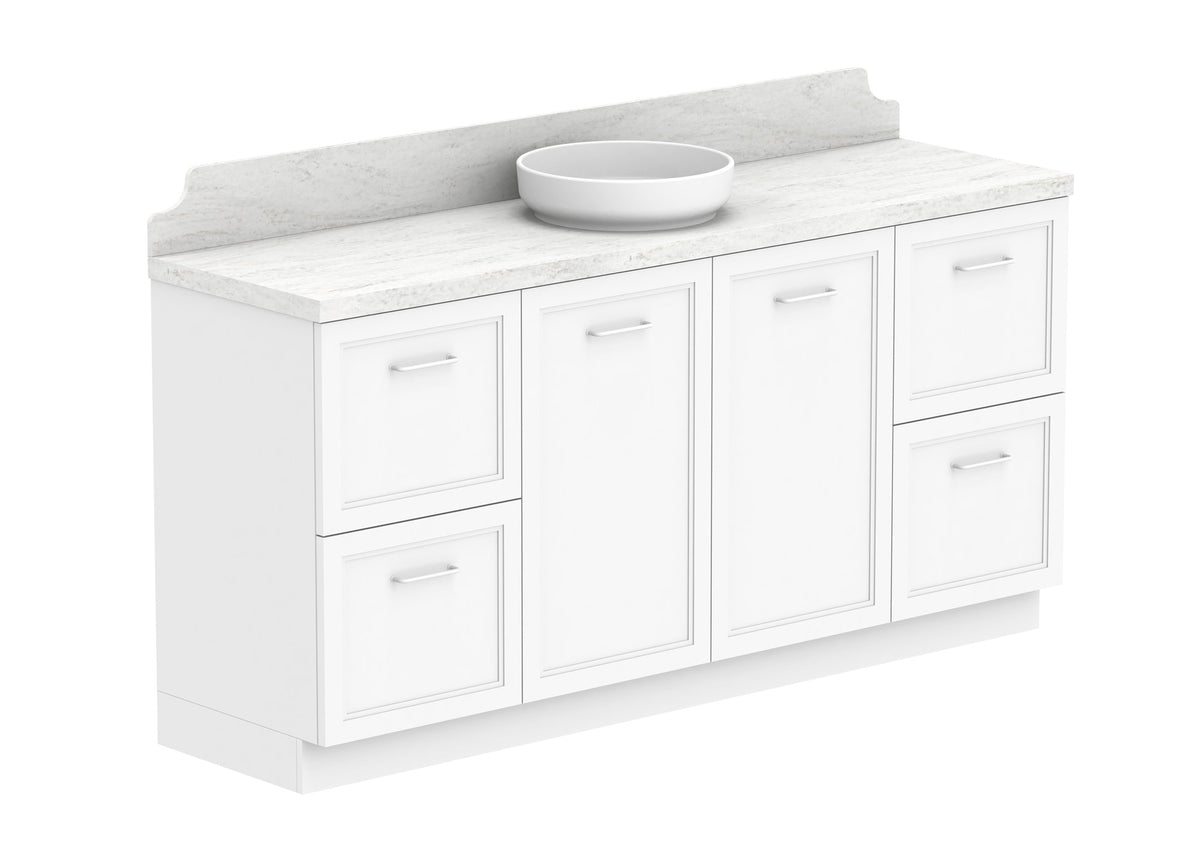 ADP Mabel Full Depth Floor Mount Vanity 1800mm centre bowl, with handles