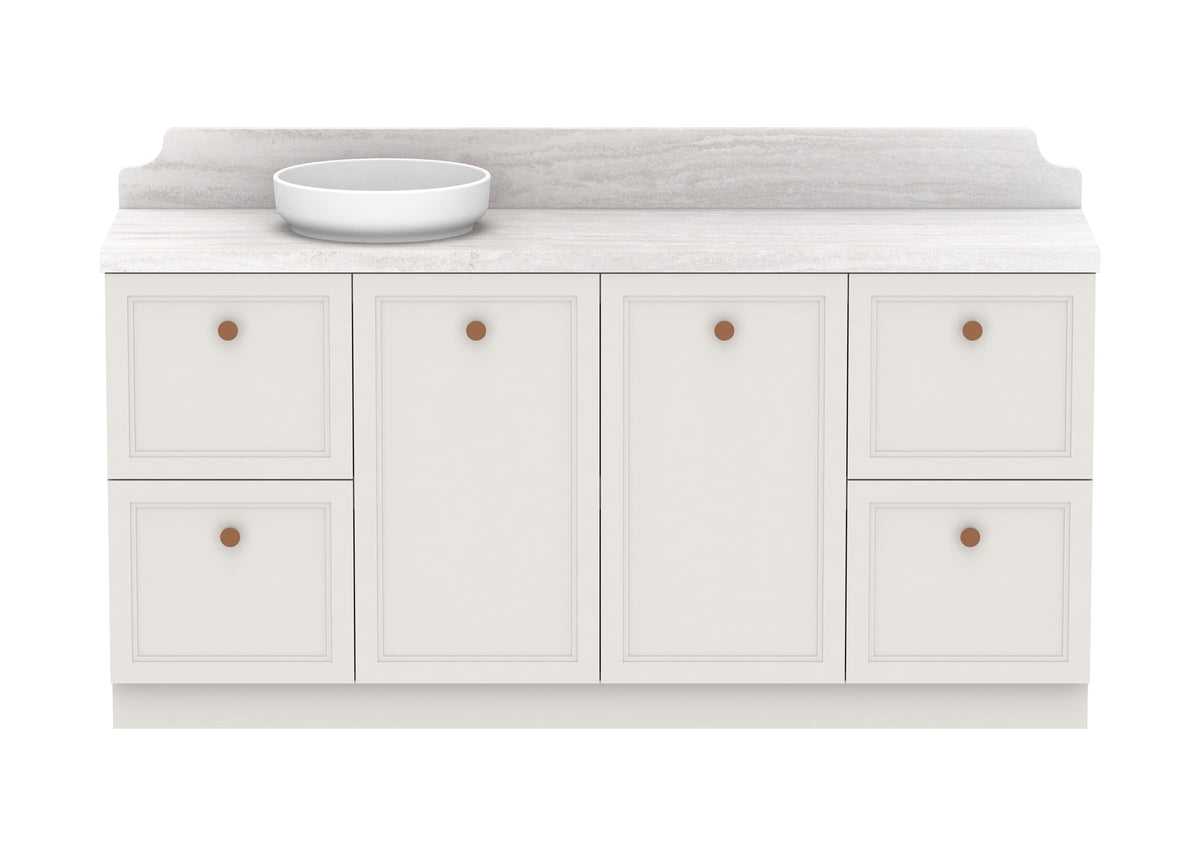 ADP Mabel Full Depth Floor Mount Vanity 1800mm left offset bowl, front view