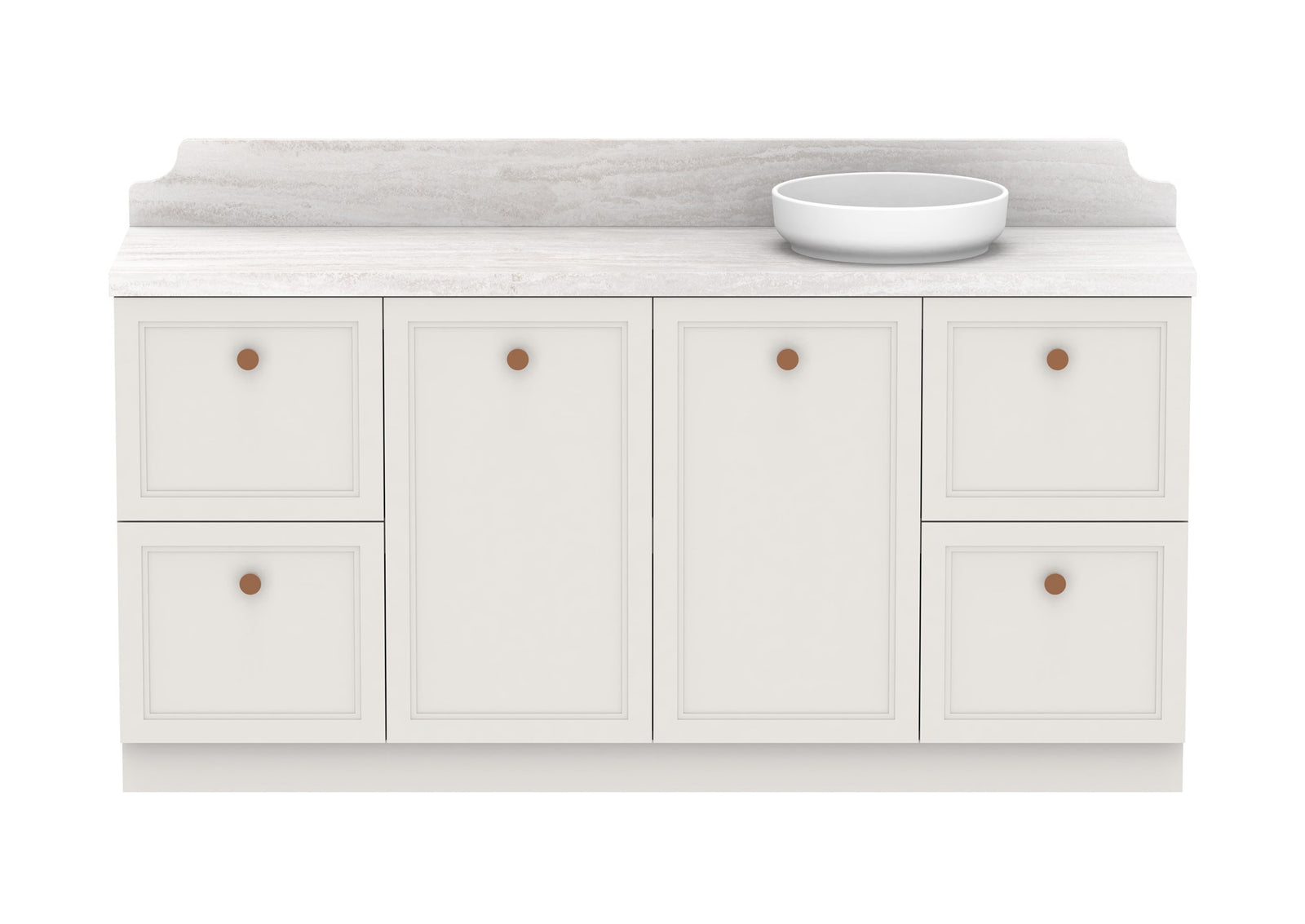 ADP Mabel Full Depth Floor Mount Vanity 1800mm right offset bowl, front view