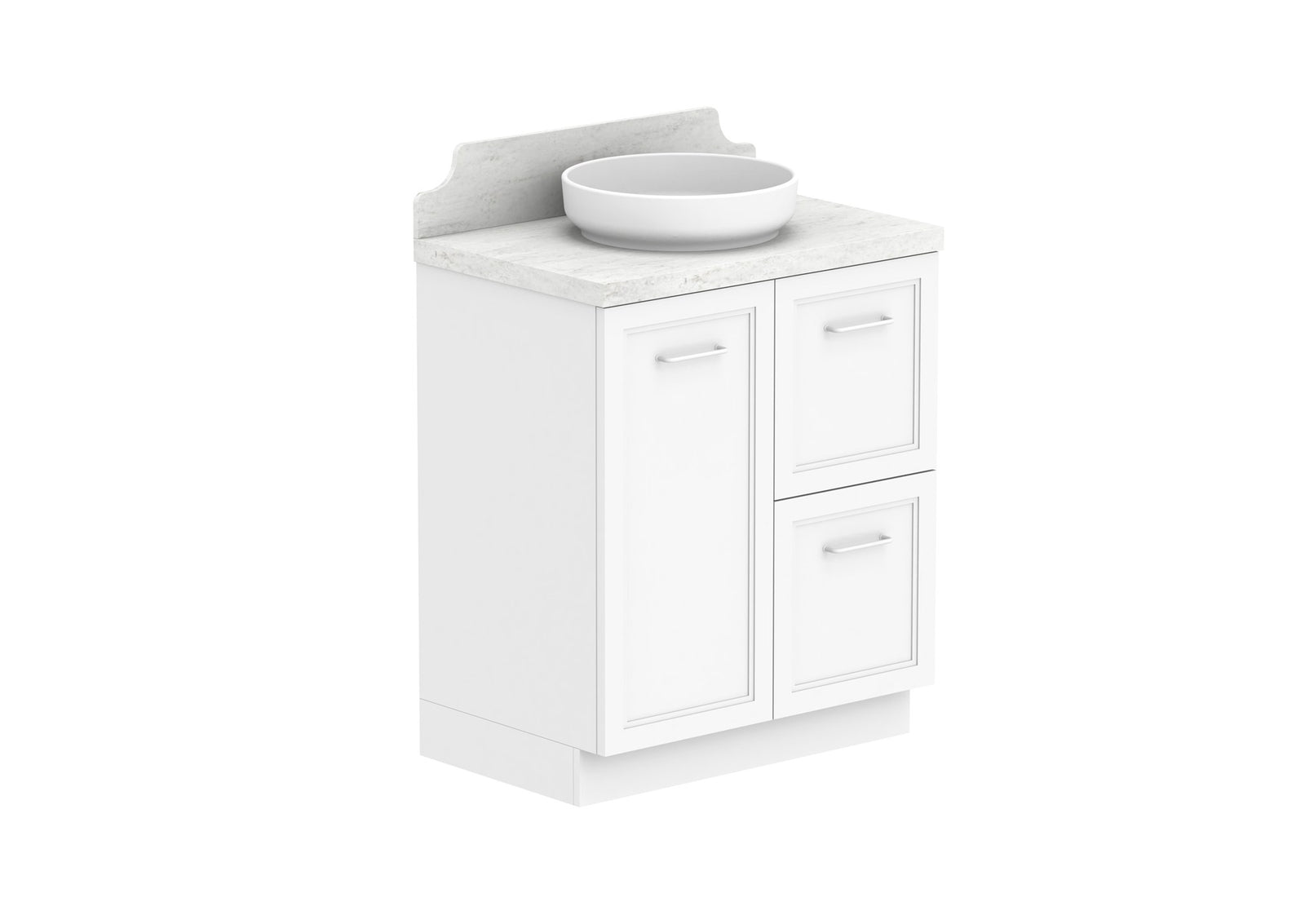 ADP Mabel Full Depth Floor Mount Vanity 750mm centre bowl, with handles