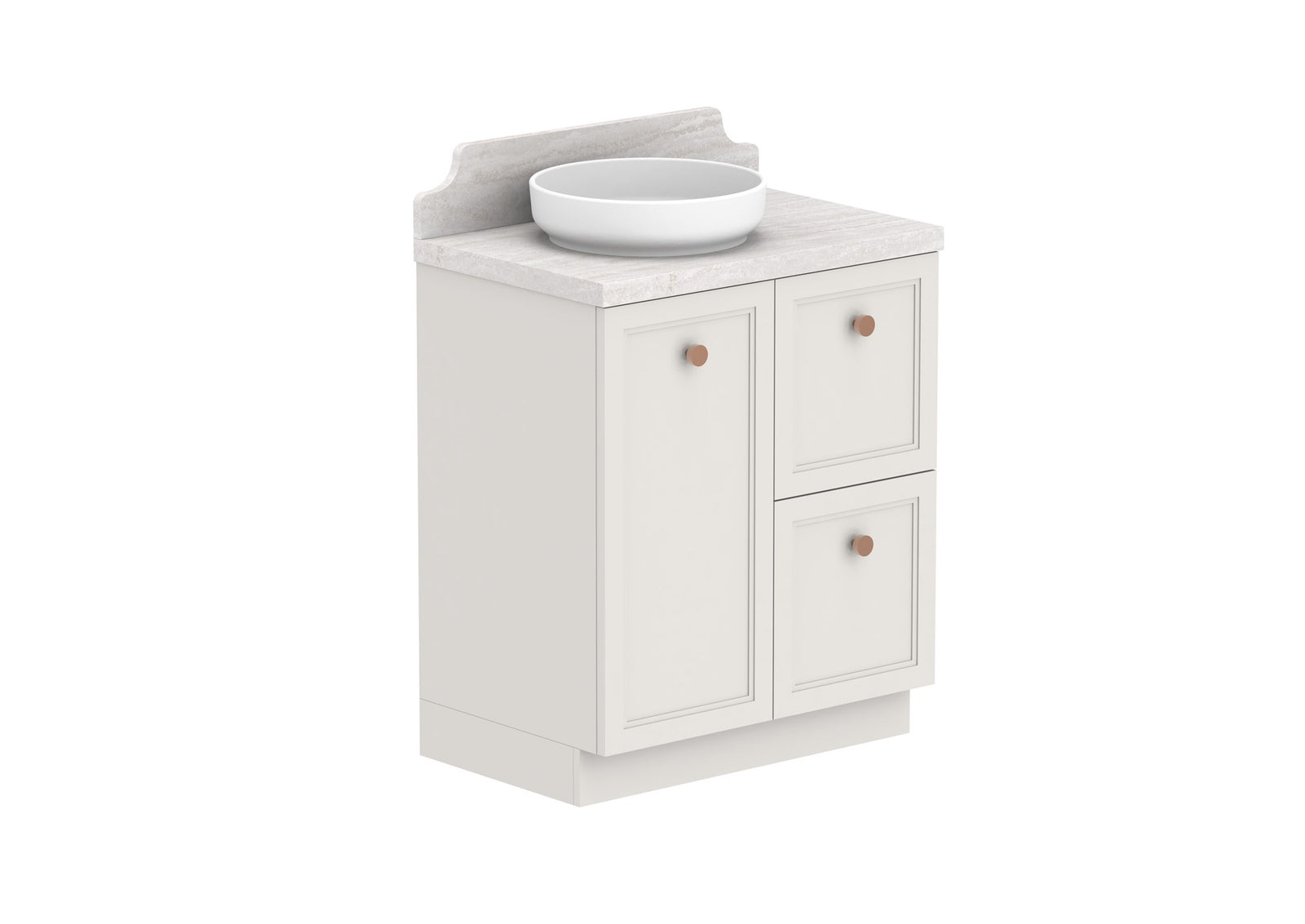 ADP Mabel Full Depth Floor Mount Vanity 750mm left offset bowl