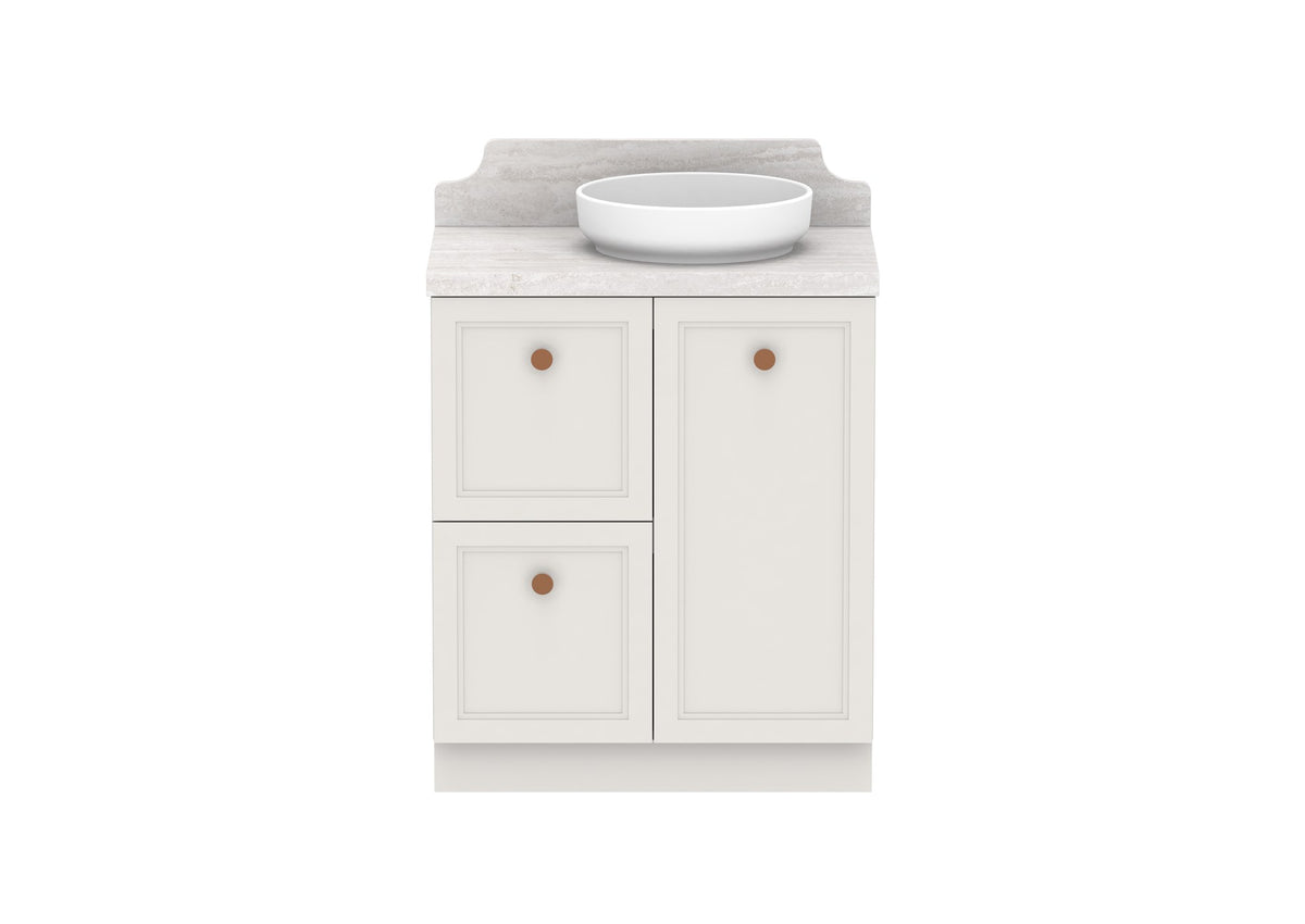 ADP Mabel Full Depth Floor Mount Vanity 750mm right offset bowl, front view