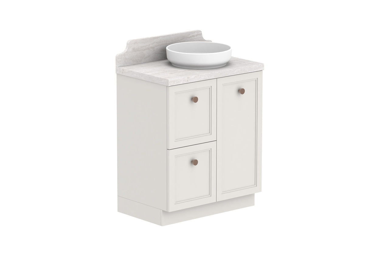 ADP Mabel Full Depth Floor Mount Vanity 750mm right offset bowl