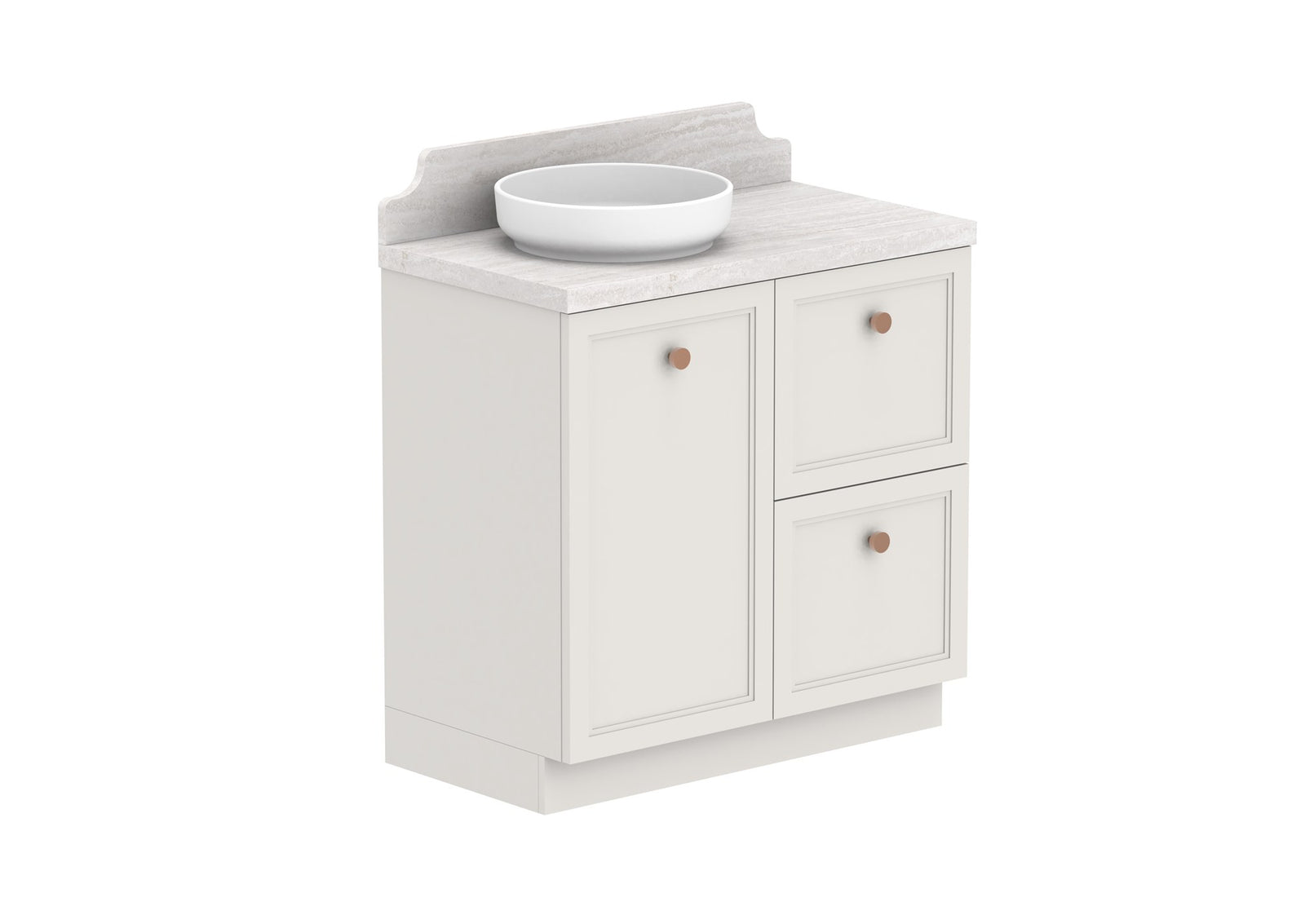ADP Mabel Full Depth Floor Mount Vanity 900mm left offset bowl